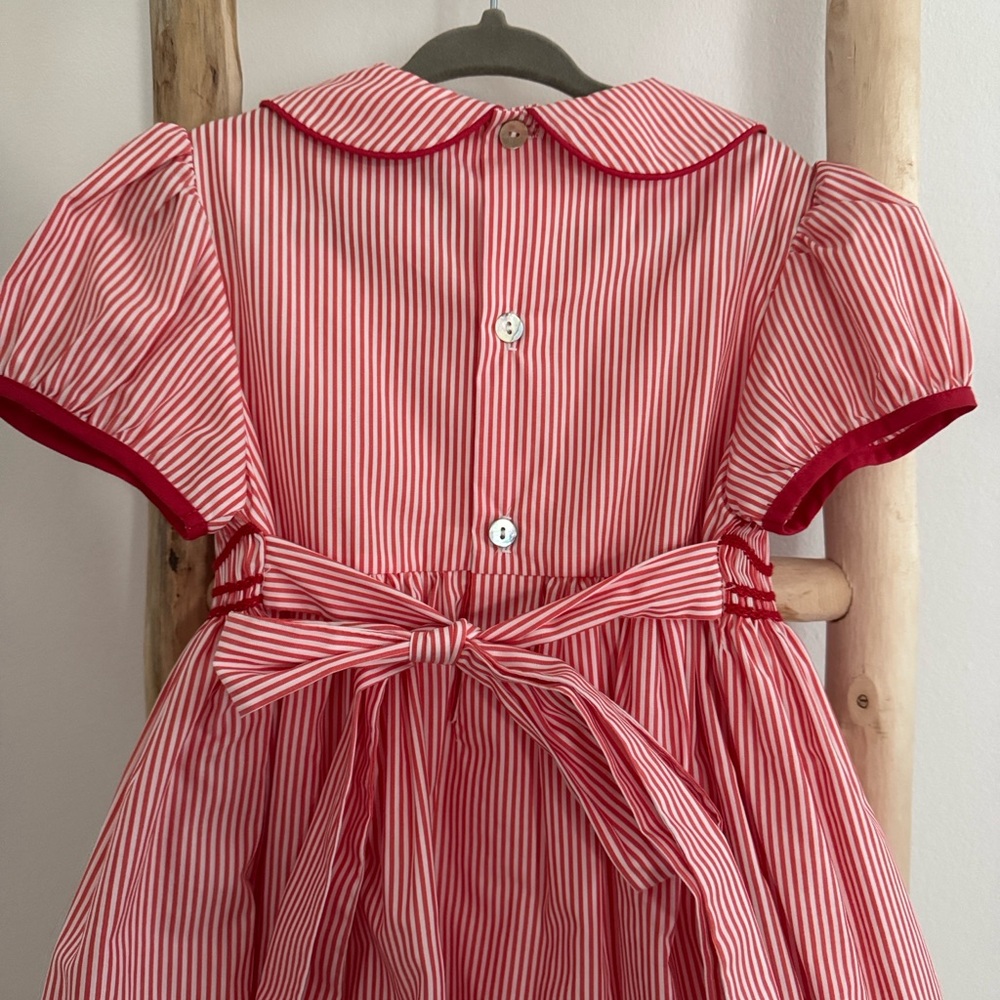 Lallie Alexis Red and White Striped Smocked Dress - Picture 8 of 11